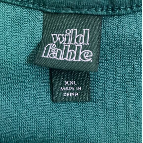 Wild Fable Dark Green Velour Cropped Tank XXL - Picture 4 of 4